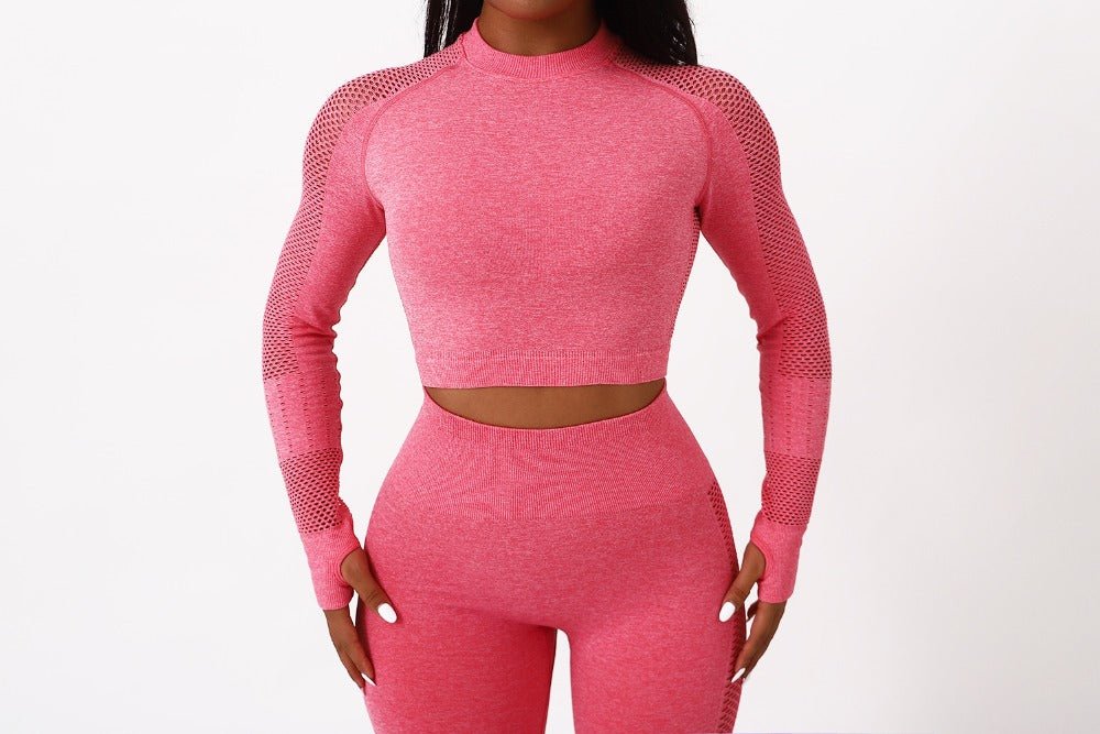 Fitness Leggings+Cropped Sport Suit