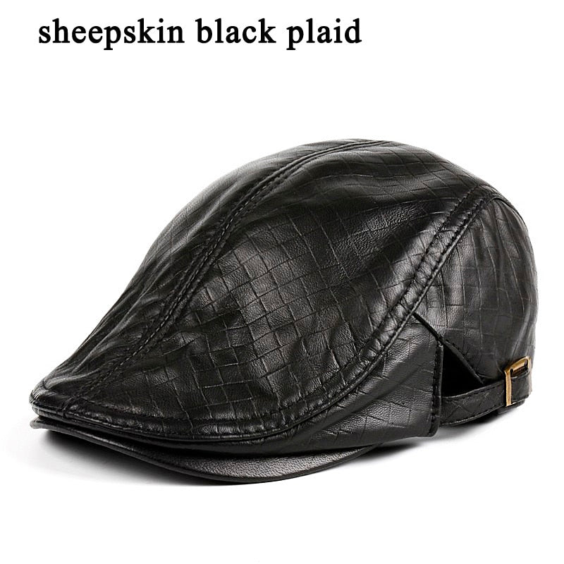 Adjustable Genuine Leather Duckbill Cap