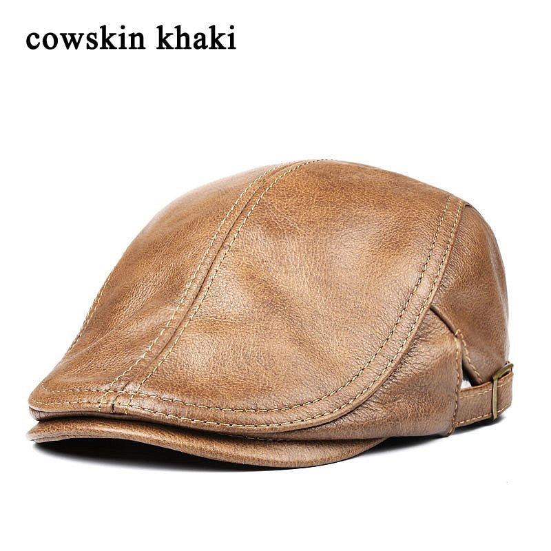 Adjustable Genuine Leather Duckbill Cap