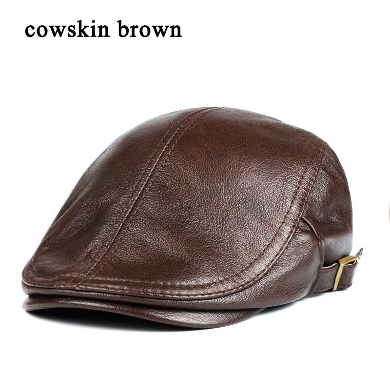 Adjustable Genuine Leather Duckbill Cap