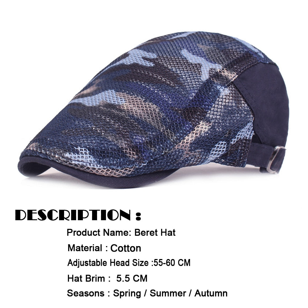 Unisex Mesh Camouflage Duckbill Cap