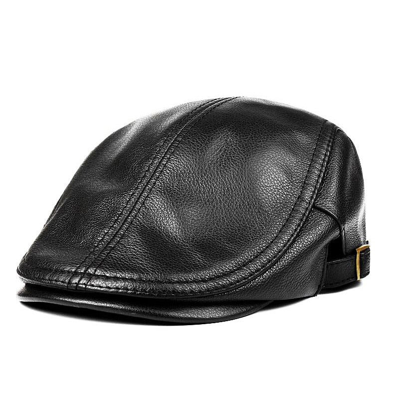 Adjustable Genuine Leather Duckbill Cap