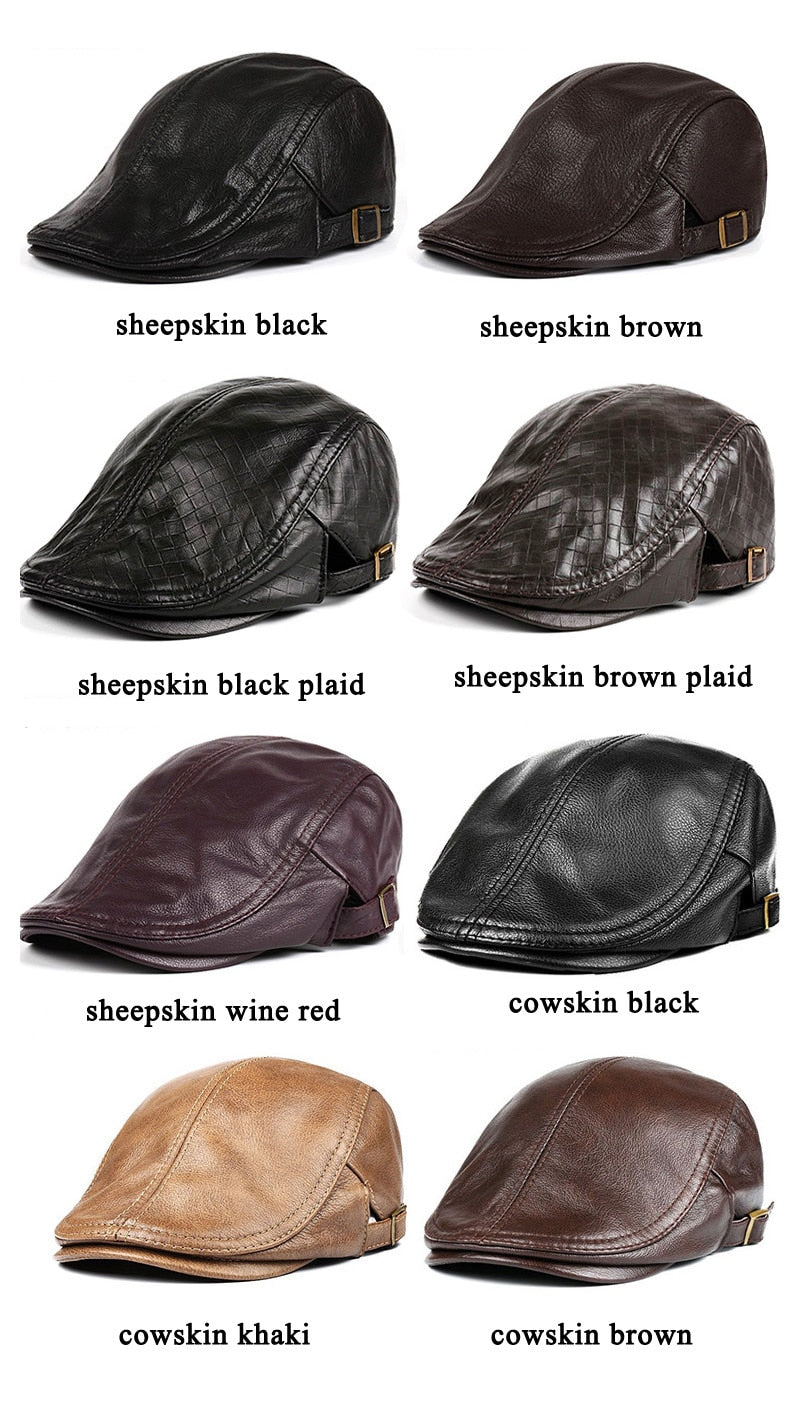 Adjustable Genuine Leather Duckbill Cap