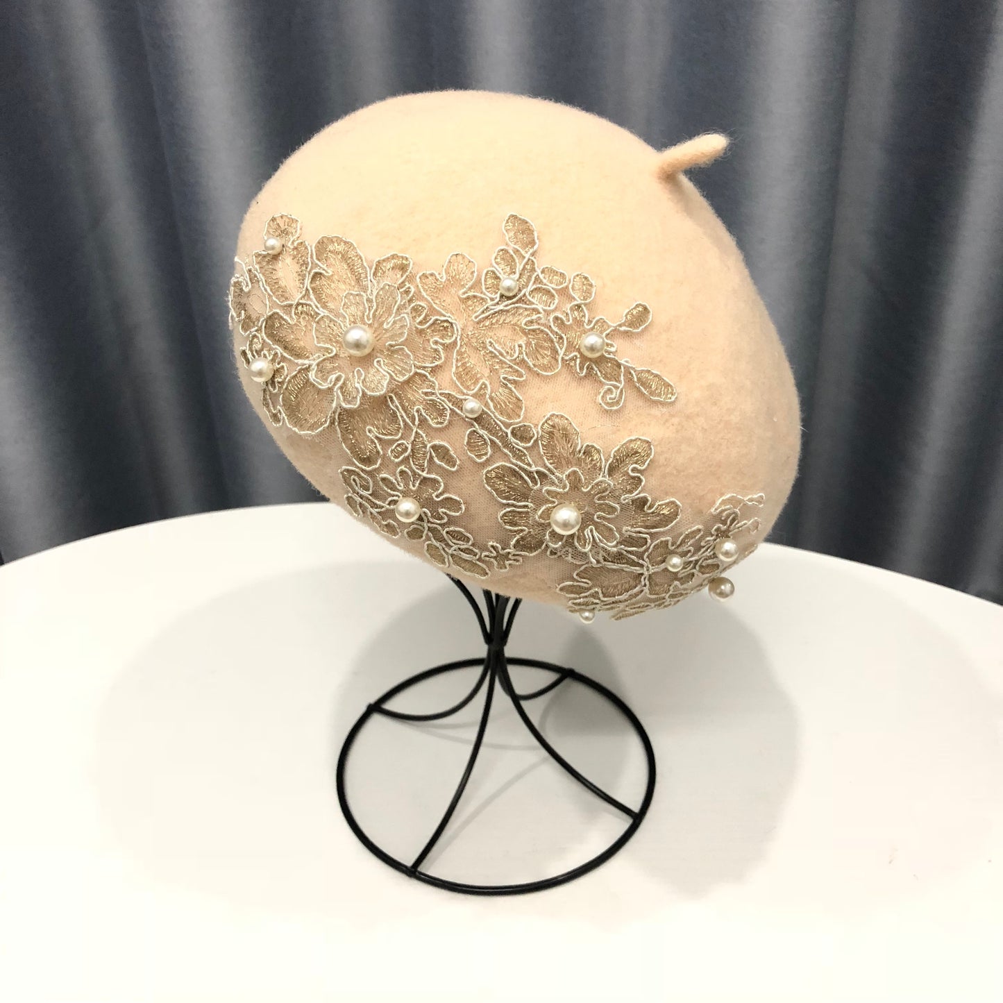 lace and pearls wool Beret