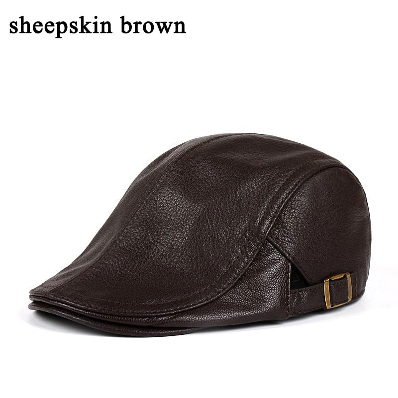 Adjustable Genuine Leather Duckbill Cap