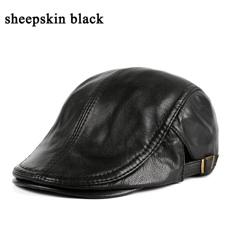 Adjustable Genuine Leather Duckbill Cap