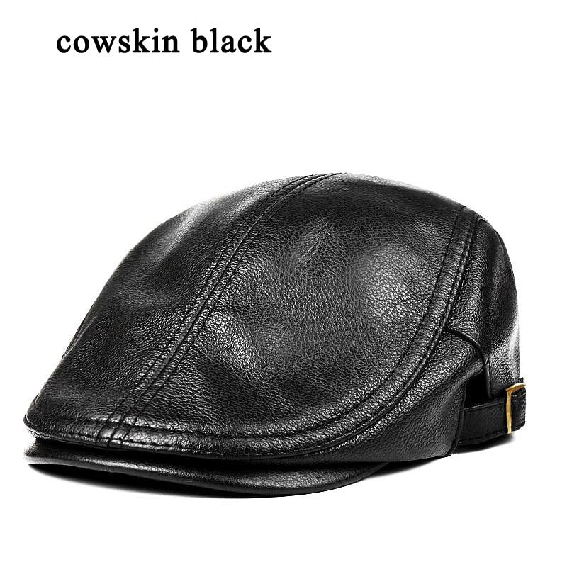 Adjustable Genuine Leather Duckbill Cap