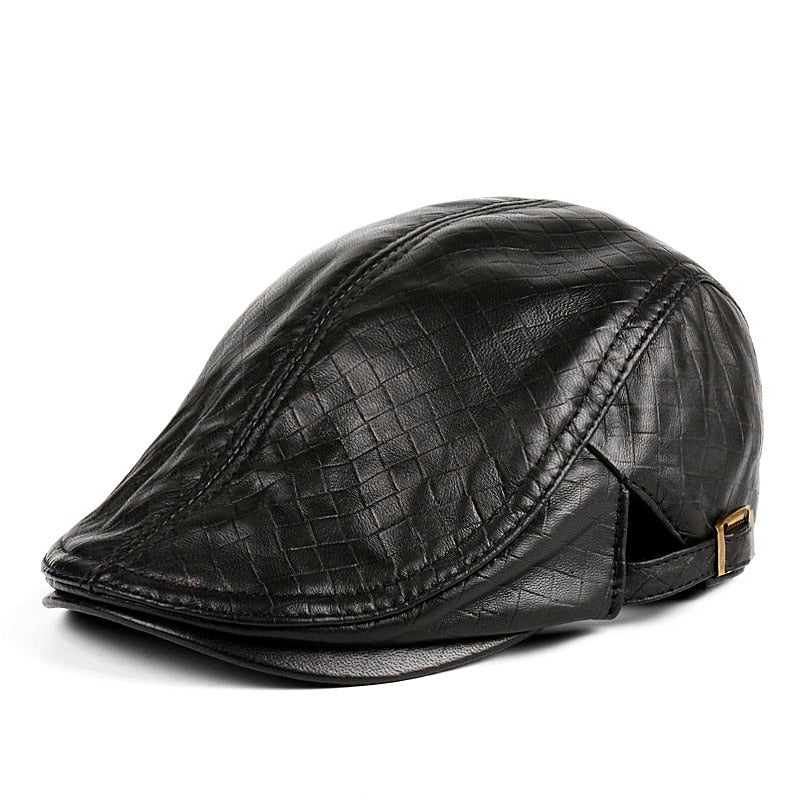 Adjustable Genuine Leather Duckbill Cap