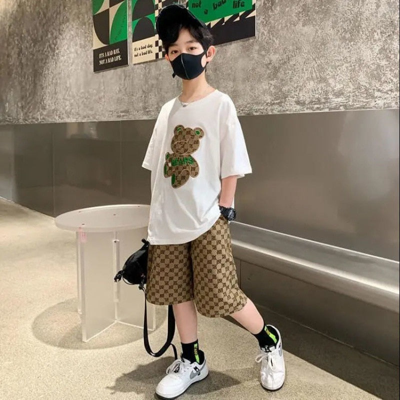 Boys Short Sleeve Bear t-Shirt & Shorts