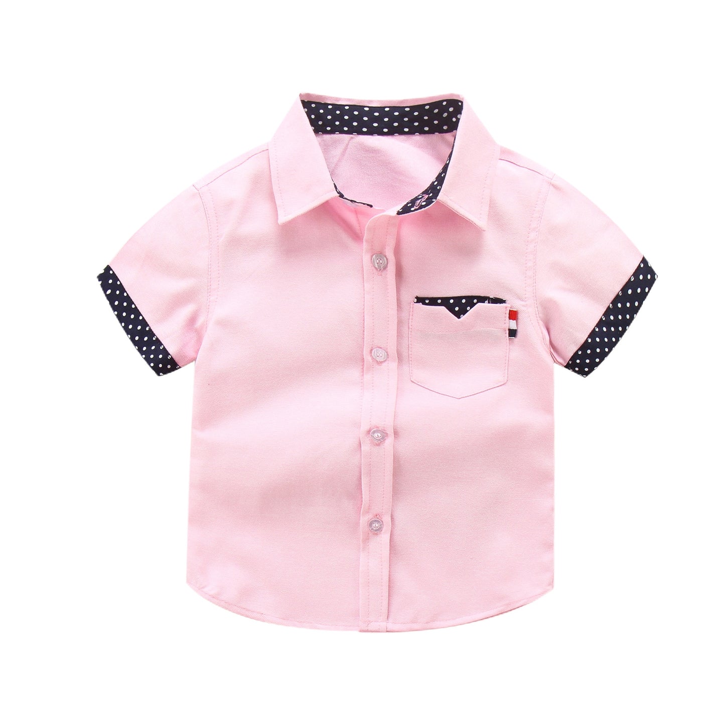 Hot Sale Children Solid Short-sleeved Shirts