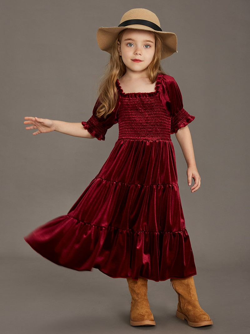 New Princess Velvet Classic Retro Dress