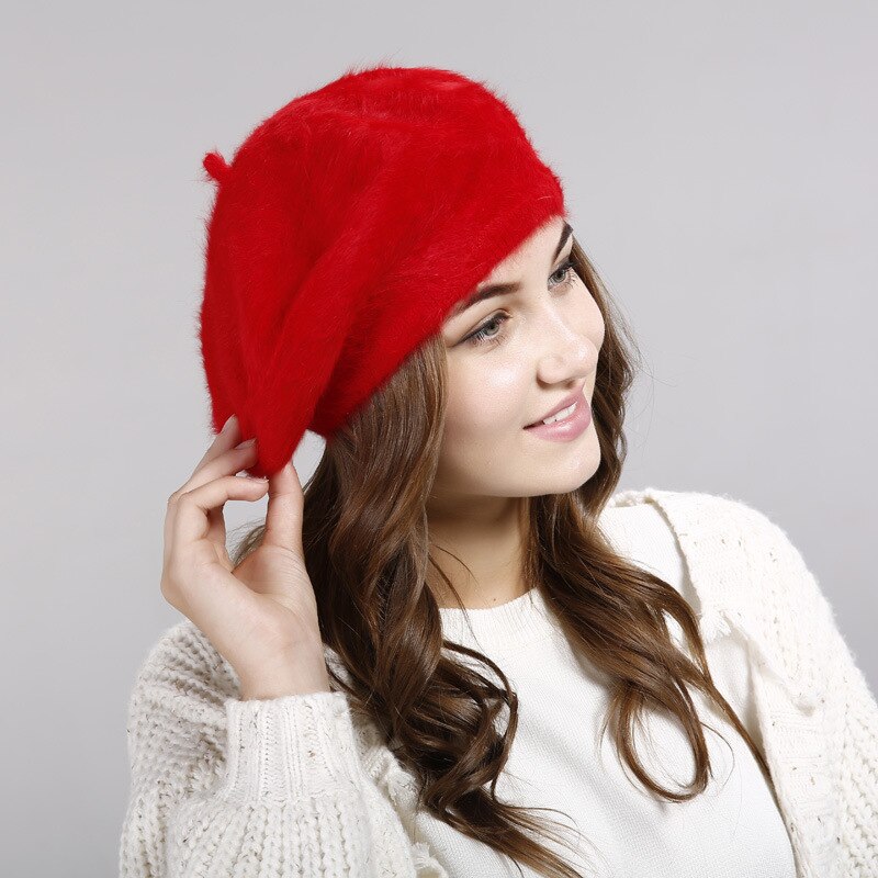 Rabbit Hair Imitation Beret For Women