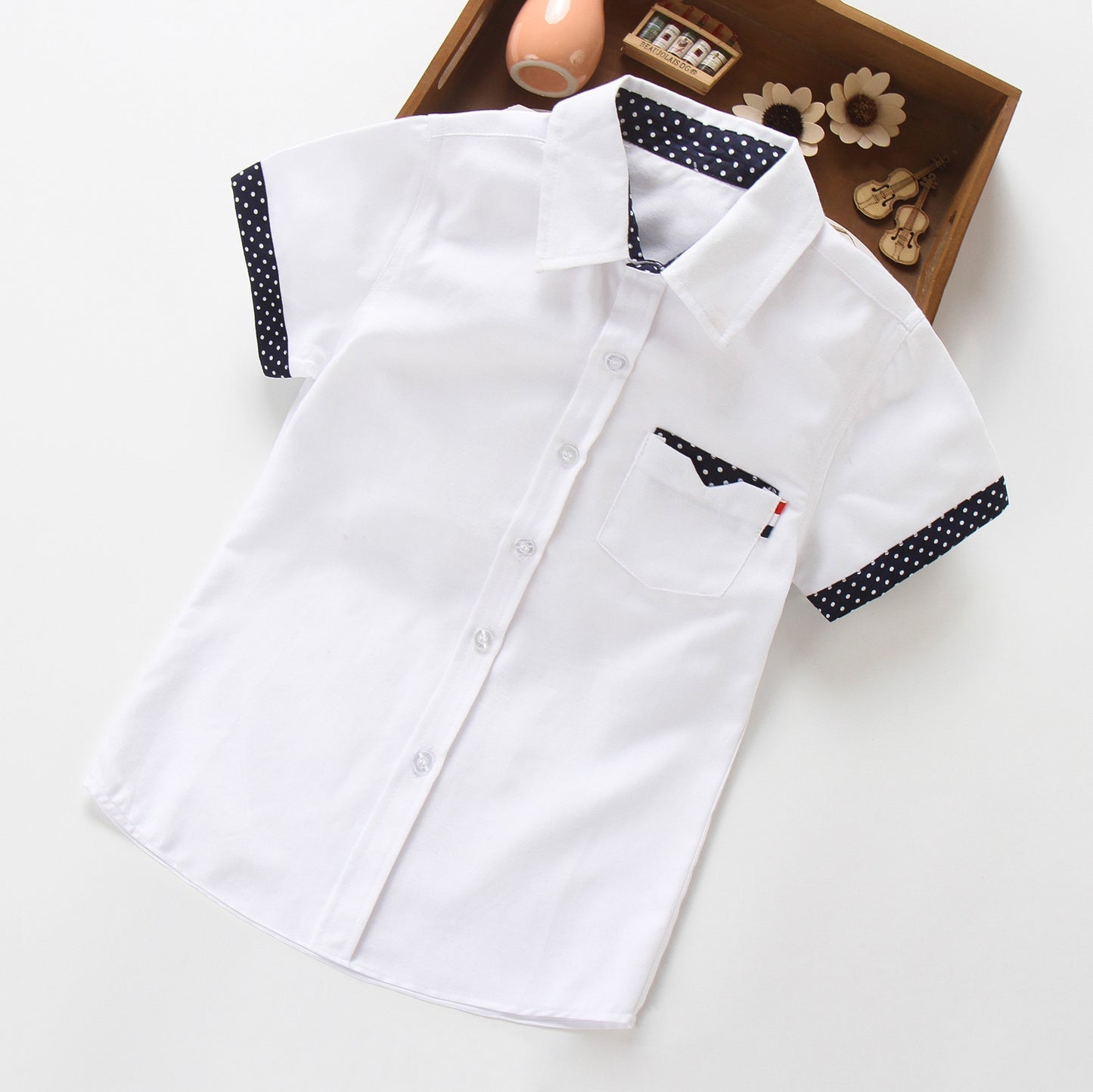 Hot Sale Children Solid Short-sleeved Shirts