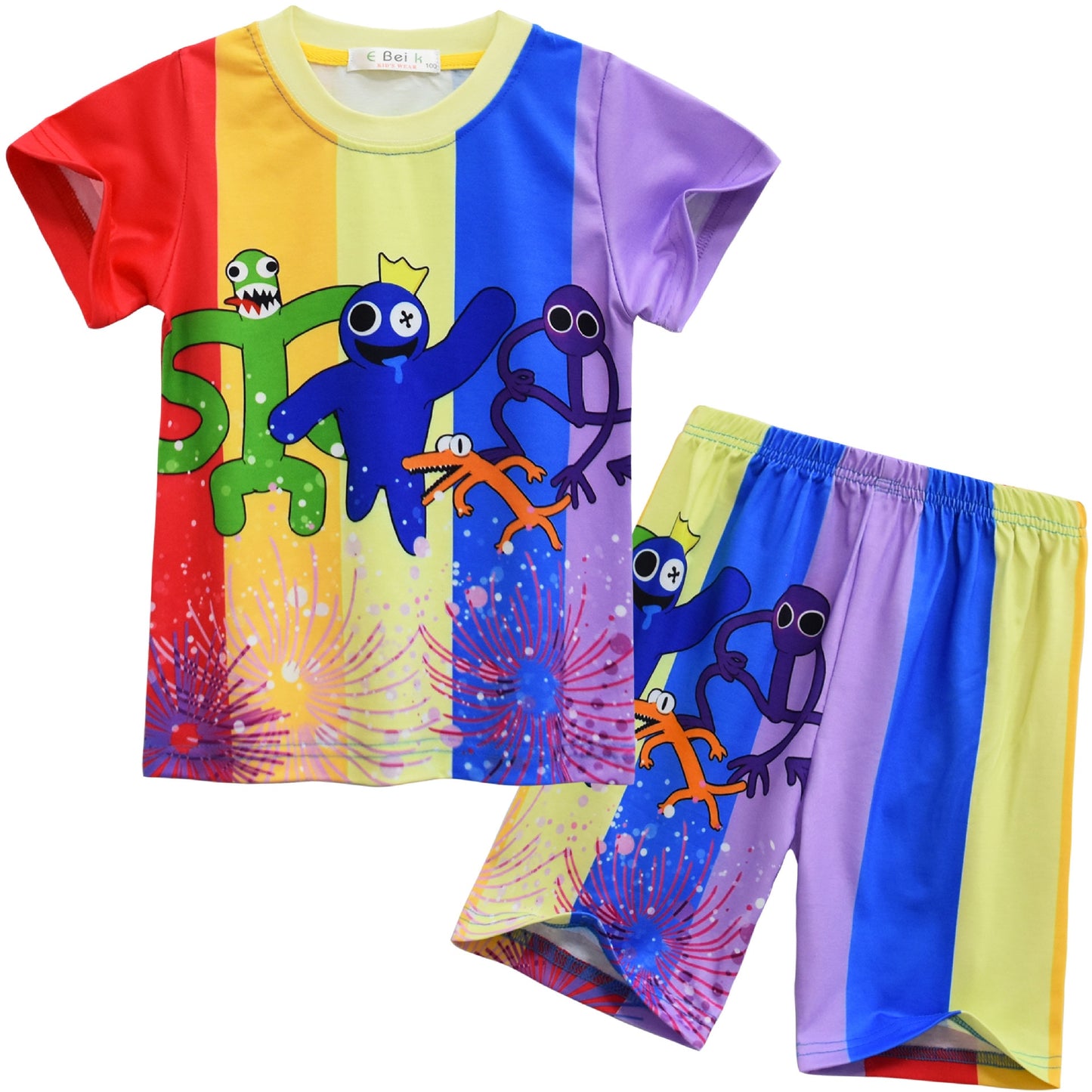 Rainbow Friends Cartoon Pajamas Set