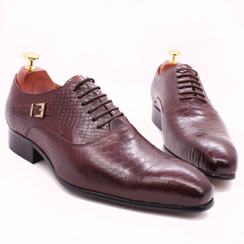 Luxury Men Oxford Shoes Snake Skin