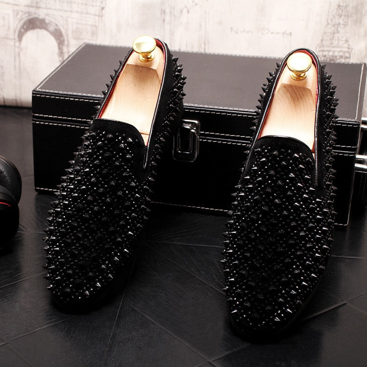 Luxury Handmade Men Spiked Loafers