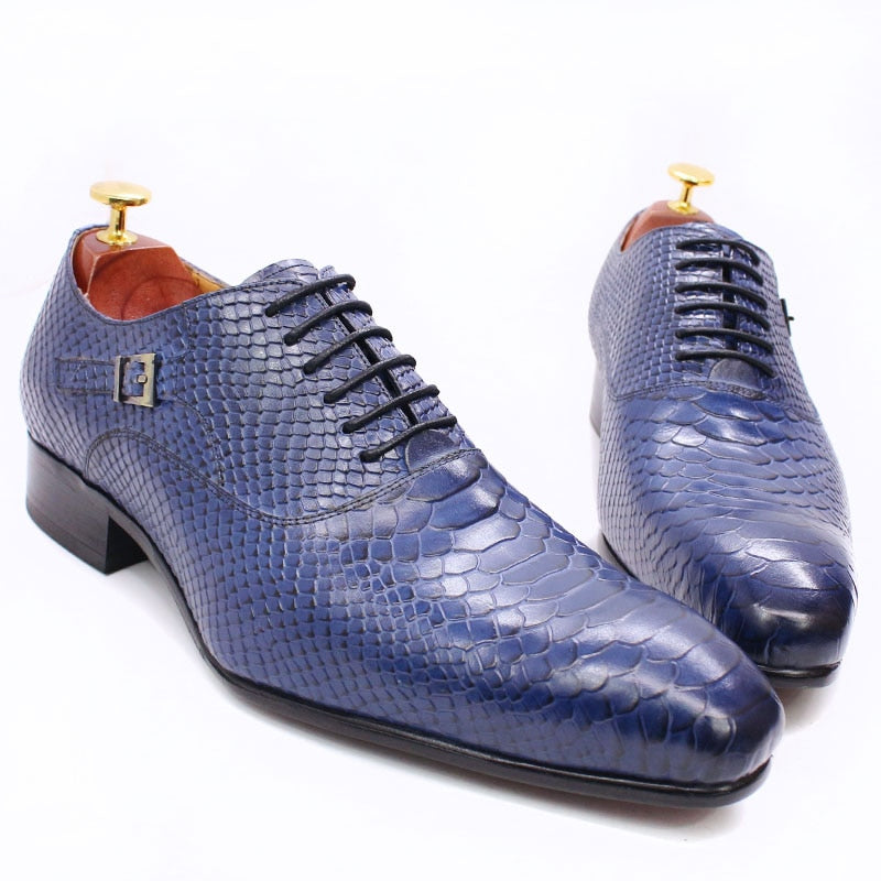 Luxury Men Oxford Shoes Snake Skin