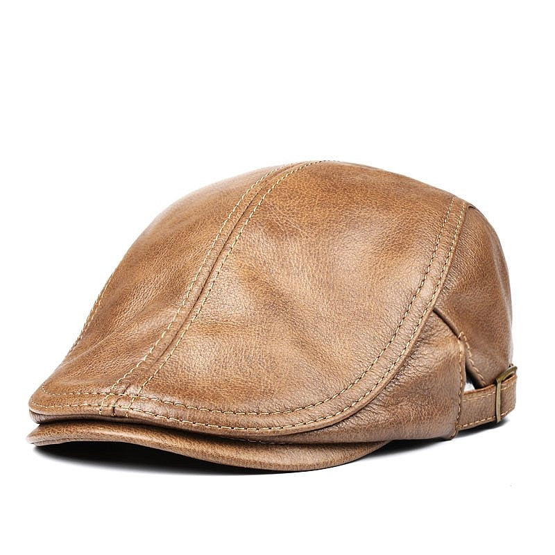 Adjustable Genuine Leather Duckbill Cap