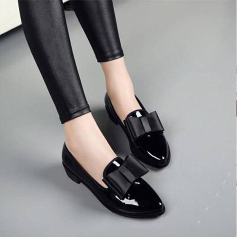 Women Patent Leather Platform Woman Slip On Shoes