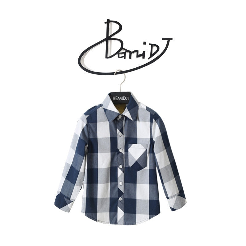 Boys Plaid Cotton Shirt