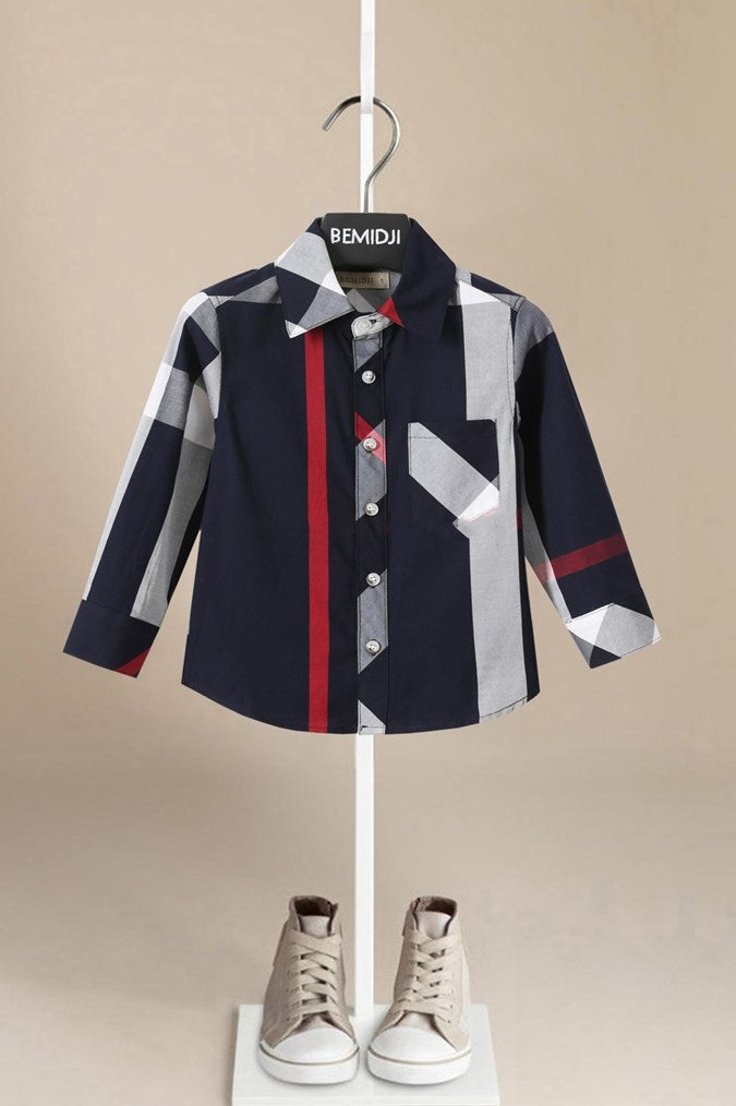 Boys Plaid Cotton Shirt