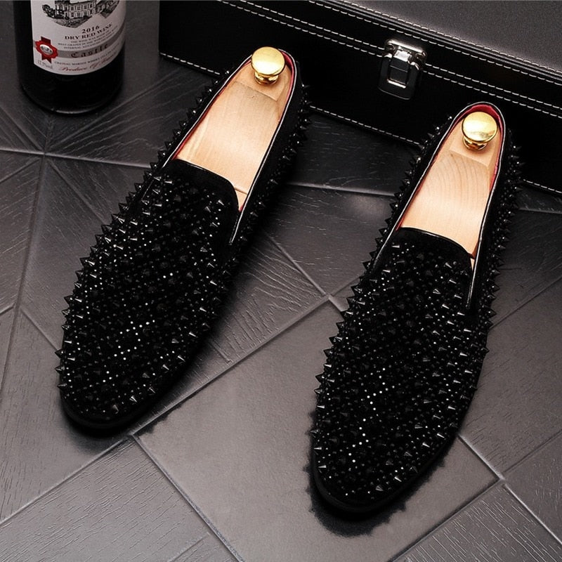 Luxury Handmade Men Spiked Loafers