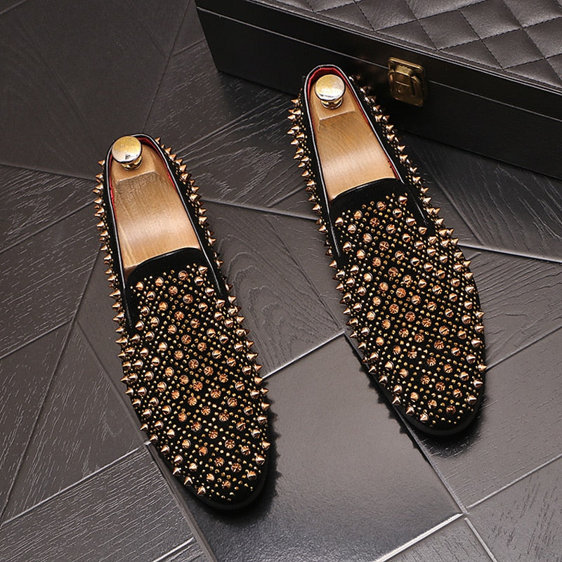 Luxury Handmade Men Spiked Loafers