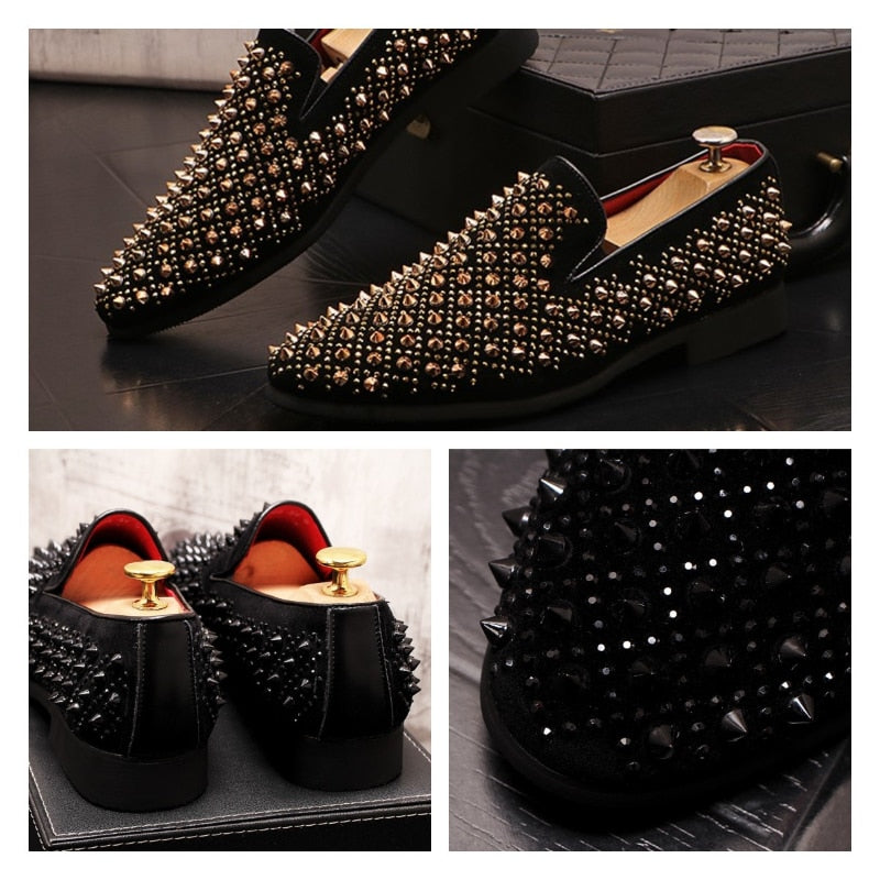 Luxury Handmade Men Spiked Loafers