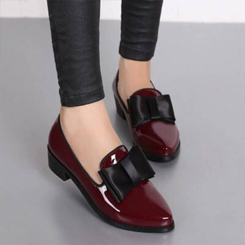 Women Patent Leather Platform Woman Slip On Shoes