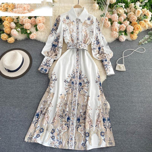 Long Sleeve Floral Print Dress