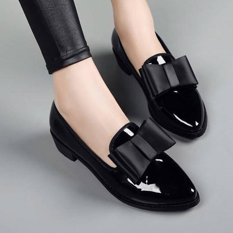 Women Patent Leather Platform Woman Slip On Shoes