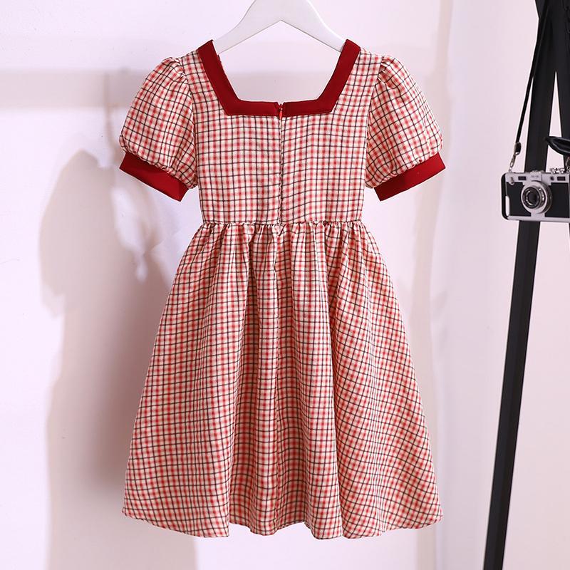 Short Sleeve Bow Princess Paid Dress