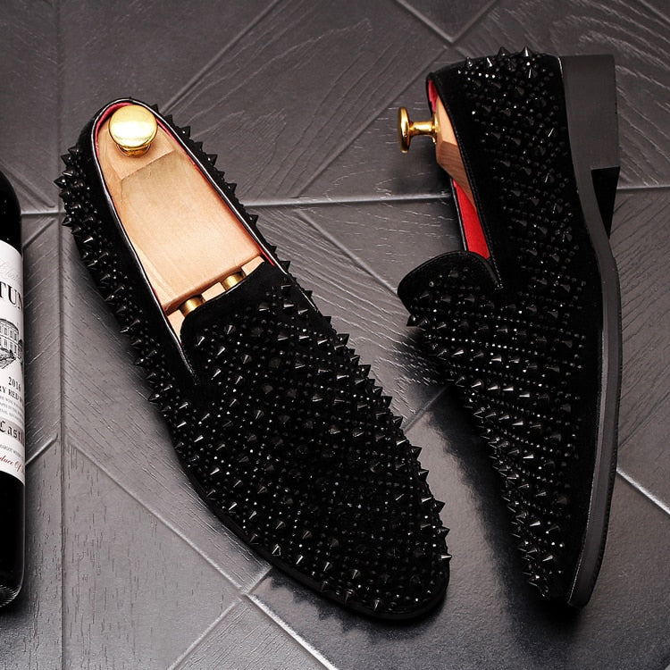 Luxury Handmade Men Spiked Loafers