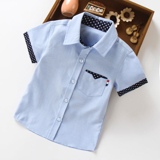 Hot Sale Children Solid Short-sleeved Shirts