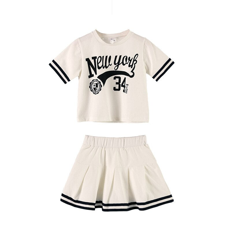 Girls 2Pcs Cheerleading Skirt Set