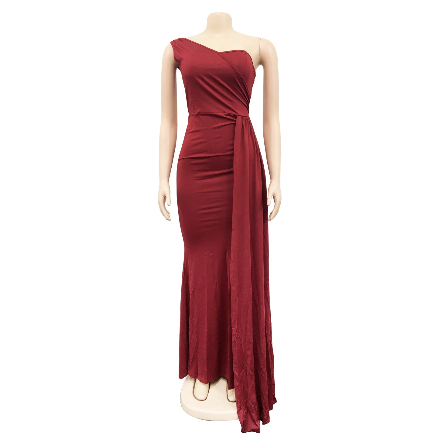 One Shoulder Sleeveless High Split Long Dress