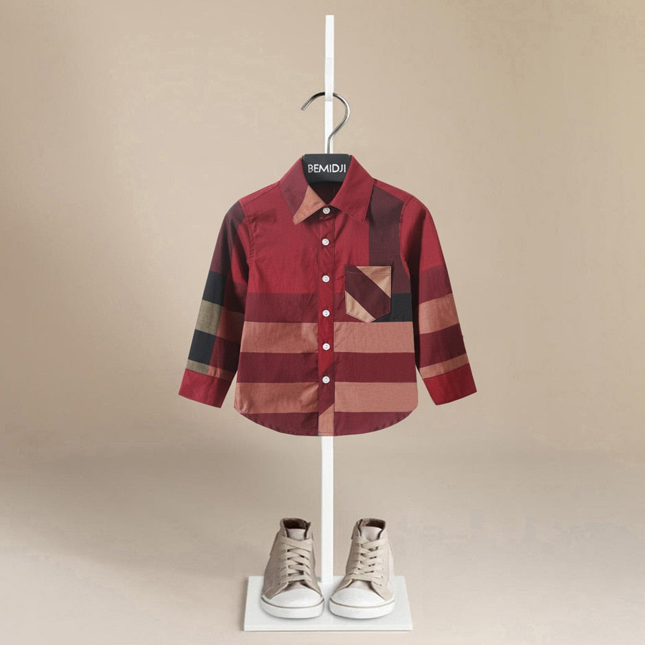 Boys Plaid Cotton Shirt