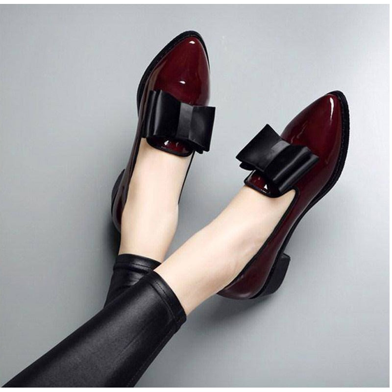 Women Patent Leather Platform Woman Slip On Shoes