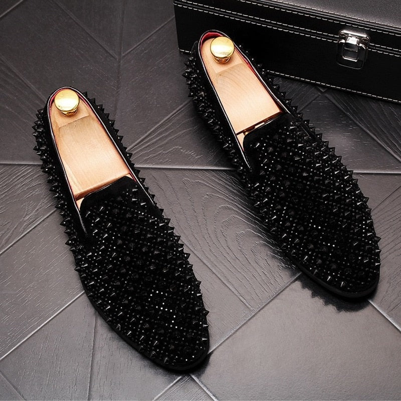 Luxury Handmade Men Spiked Loafers