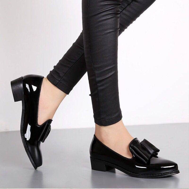 Women Patent Leather Platform Woman Slip On Shoes