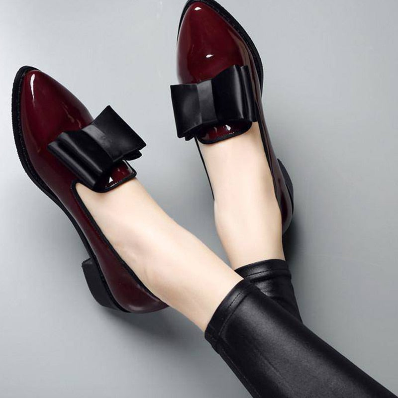 Women Patent Leather Platform Woman Slip On Shoes