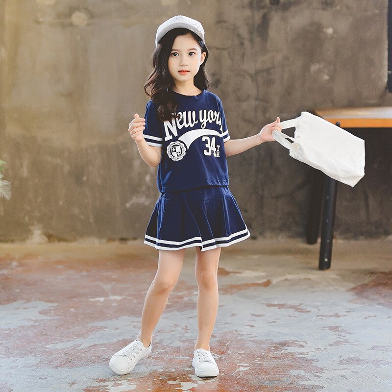 Girls 2Pcs Cheerleading Skirt Set