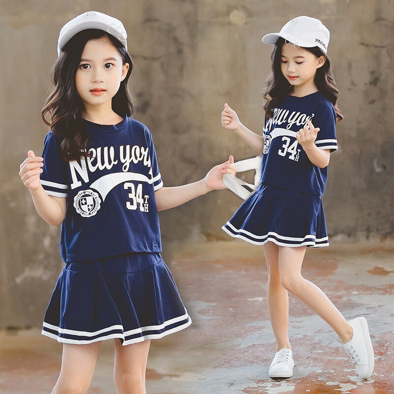 Girls 2Pcs Cheerleading Skirt Set