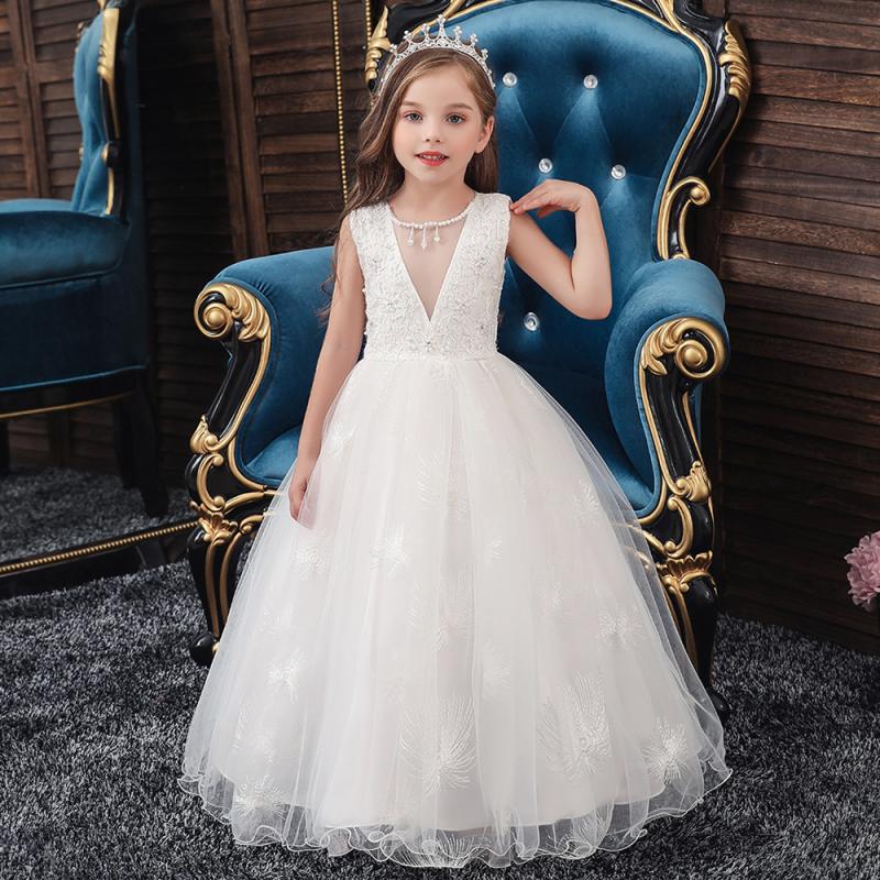 Sleeveless Elegant Princess Long Tulle Ceremony Dresses