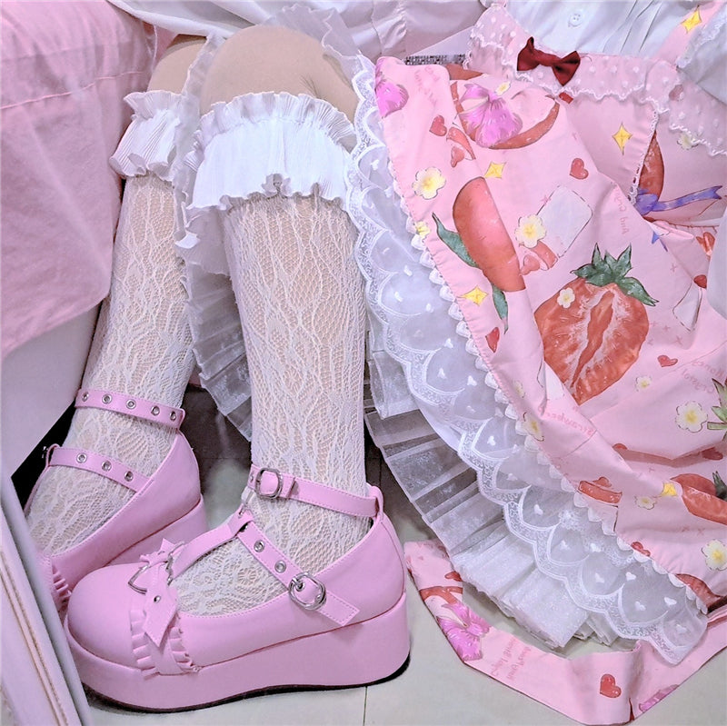 Gothic Punk Lolita T-Strap Shoes