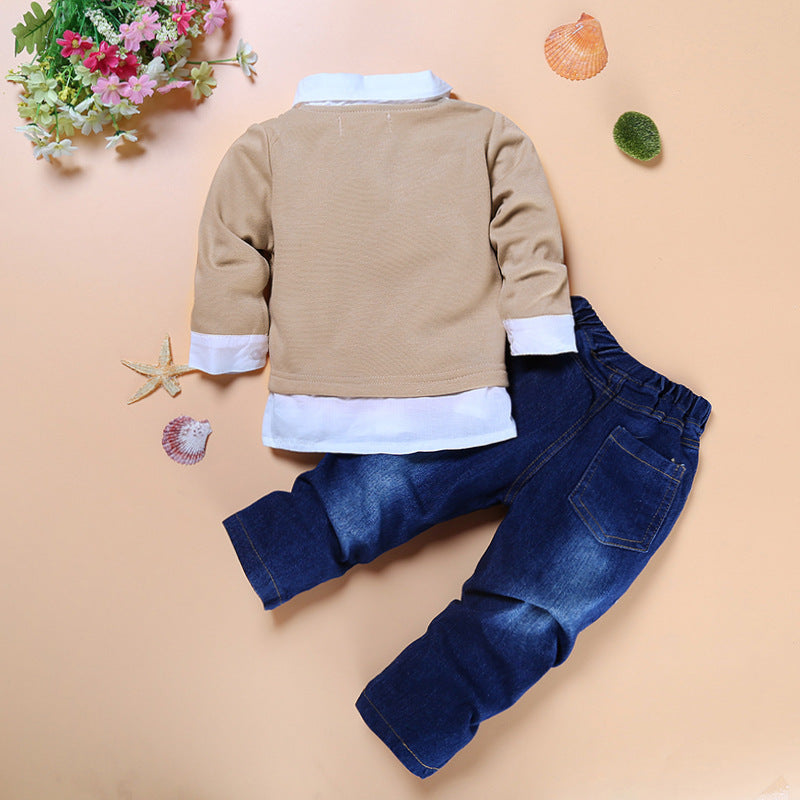 Autumn Boys T-shirt + Jeans 2pcs Set