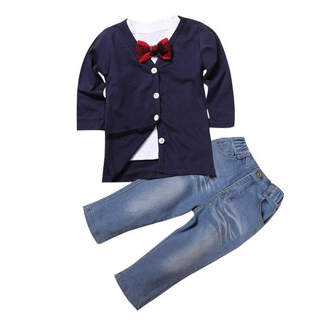 Autumn Boys T-shirt + Jeans 2pcs Set