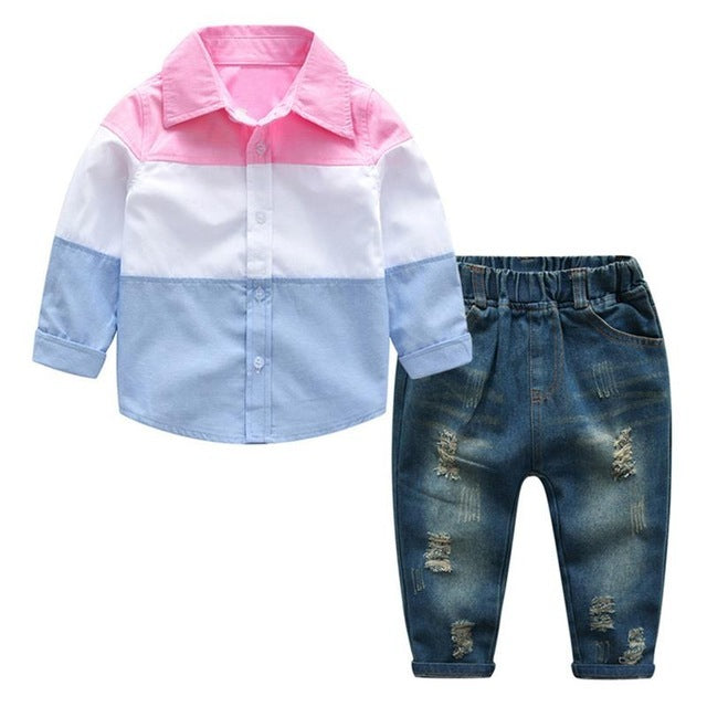 Autumn Boys T-shirt + Jeans 2pcs Set