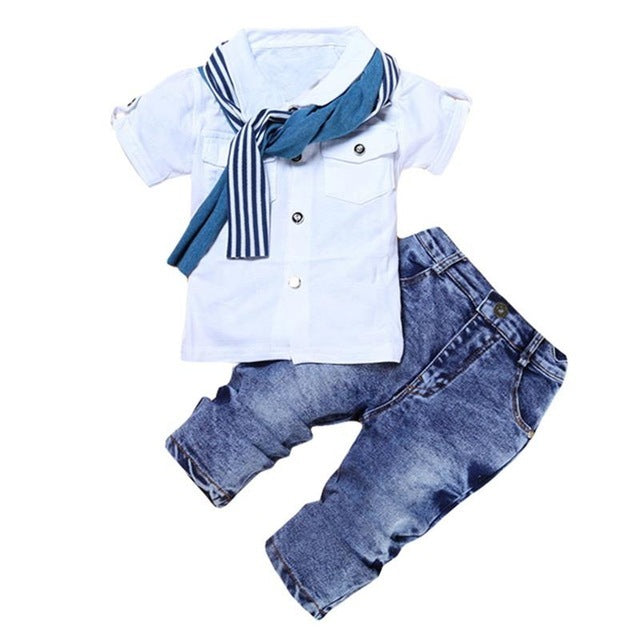 Autumn Boys T-shirt + Jeans 2pcs Set