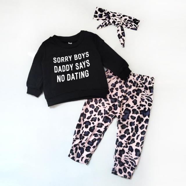 0-4Yrs 3Pcs Children Leopard/Print Sets